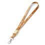 Lanyard ecologico in sughero con moschettone e clip sganciabile