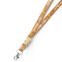 Lanyard ecologico in sughero con moschettone e clip sganciabile