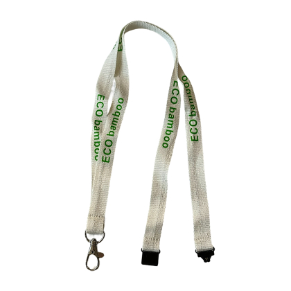 Lanyard ecologico in fibra di bambù con chiusura di sicurezza