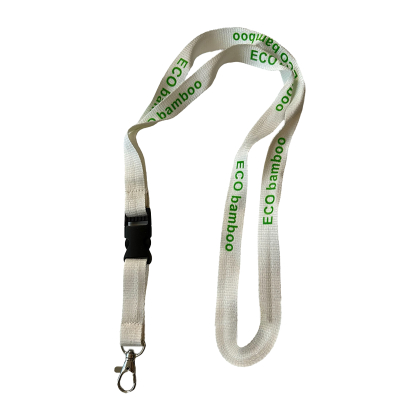 Lanyard ecologico in fibra di bambù con clip staccabile