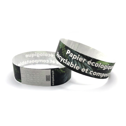 Braccialetti in carta biodegradabile con stampa a colori