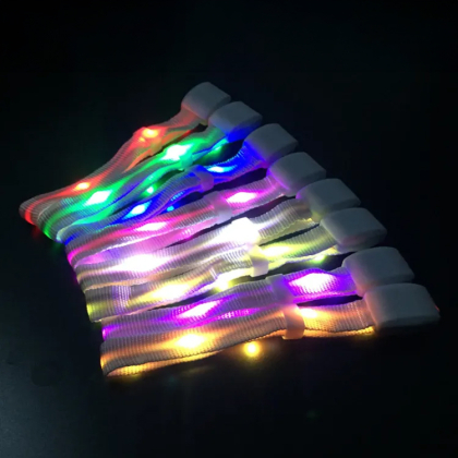 Braccialetti luminosi in tessuto con 5 LED