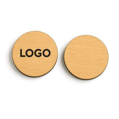 Gettone in legno stampato 1 colore fronte
