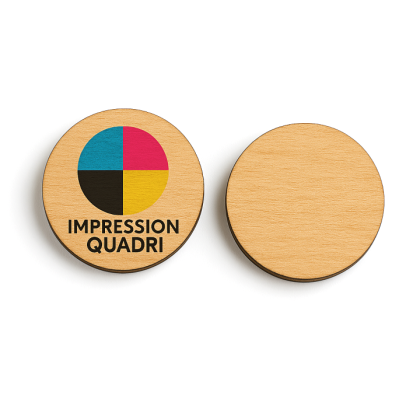 Gettone in legno stampato in quadricromia fronte