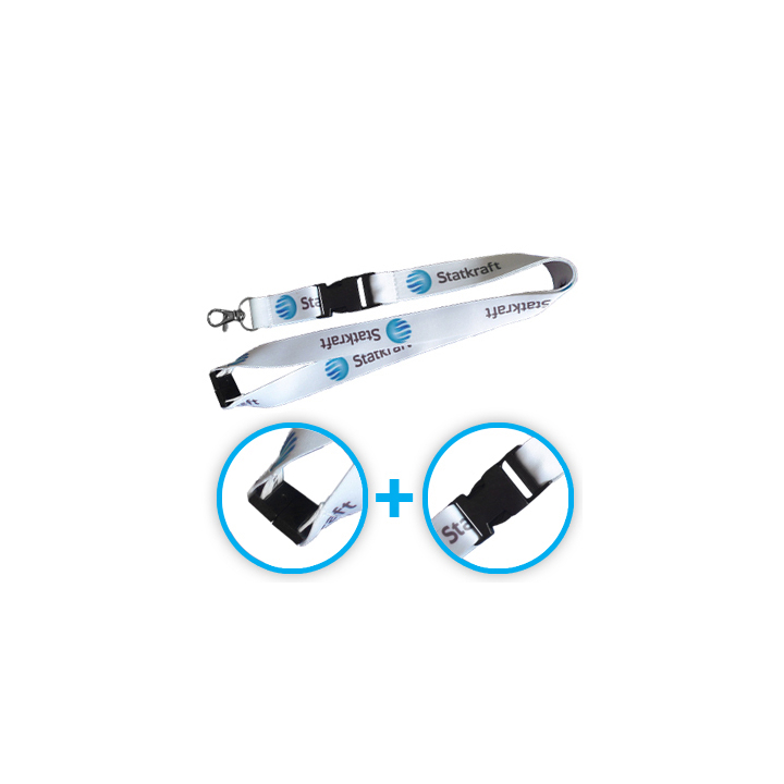 Laccetti satinato con clip di sicurezza + clip staccabile