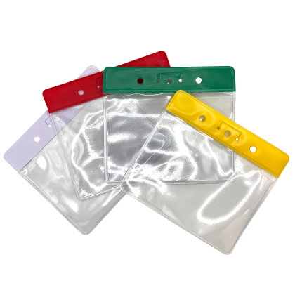 Porta badge morbido in PVC con rinforzo colorato 86x54 mm